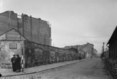 Magyarország, Budapest VIII., Dobozi utca., 1953, UVATERV, utcakép, tűzfal, kerítés, Budapest, Fortepan #3565