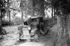 Szovjet gyártmányú Gaz-AA teherautó maradványa., 1942, Csorba Dániel, szovjet gyártmány, GAZ-márka, teherautó, második világháború, járműroncs, Fortepan #38967