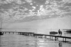 Hungary,Lake Balaton, 1950, Fortepan, clouds, picture, pier, Fortepan #3901