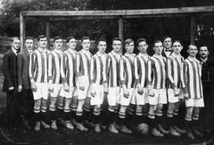 1926, Angyalföldi Helytörténeti Gyűjtemény, labdarúgás, csoportkép, férfiak, futballcsapat, futballpálya, sport mez, Fortepan #39590