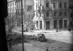 Hungary, Budapest IX., Ferenc körút - Üllői út sarok, Ferenc körút 46., 1956, Nagy Gyula, war damage, revolution, wreck, Budapest, damaged building, Fortepan #40300