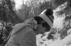 1982, Varga János, snow, cap, boy, hillside, Fortepan #40346