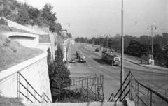 Csehország, Prága, Stefánik híd (Štefánikův most) bal hídfője., 1954, Fortepan, Csehszlovákia, villamos, alagút, tömegközlekedés, Ringhoffer-márka, Fortepan #40524