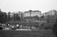 Magyarország, Budapest XI., Feneketlen-tó, háttérben a Fadrusz utca házai., 1976, Fortepan, vendéglátás, lámpa, Budapest, Fortepan #40568