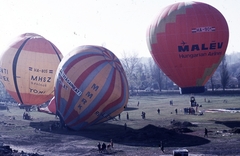 Hungary, 1980, Urbán Tamás, colorful, genre painting, hot air balloon, Fortepan #40702