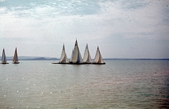 Hungary, Balatonboglár, távolban a fonyódi Vár-hegy és a Sipos-hegy látszik., 1943, Ember Károly dr., colorful, cruiser, Fortepan #40822