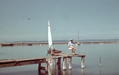 Hungary,Lake Balaton, Siófok, a MAC stégje a kikötőben., 1943, Ember Károly dr., colorful, Fortepan #40841