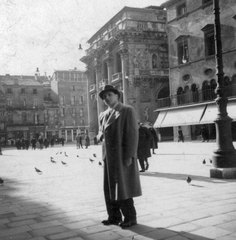 Olaszország, Vicenza, Piazza dei Signori, háttárben a Palazzo del Capitaniato (loggia Bernarda)., 1934, Székelyi Péter, Fortepan #41469