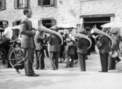 Italy, Courmayeur, 1936, MZSL/Ofner Károly, wind band, Fortepan #42226