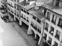 Svájc, Bern, Aabergergasse., 1938, MZSL/Ofner Károly, teherautó, étterem, Fortepan #42275