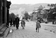 Lengyelország,Lengyel Magas-Tátra, Zakopane, ulica Krupówki., 1939, MZSL/Ofner Károly, utcakép, Tátra hegység, Fortepan #42290