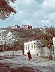 Oroszország, Sztarij Oszkol, szemben a Gumenszkaja domb., 1942, Konok Tamás id, színes, Fortepan #42569