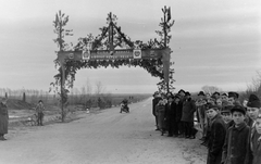 1951, Fortepan, politikai dekoráció, jelmondat, diadalkapu, Fortepan #4259