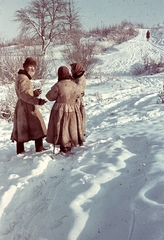 1942, Konok Tamás id, winter, snow, colorful, folk costume, peasant, Fortepan #42612