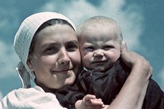 1942, Konok Tamás id, colorful, mother, folk costume, Fortepan #42657