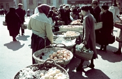 Magyarország, Győr, Széchenyi téri piac., 1939, Konok Tamás id, színes, piac, vesszőkosár, Fortepan #42721