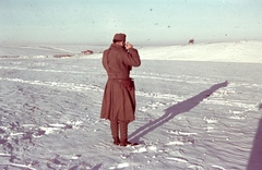 Russia, Ivanovka, (Voronyezsi terület, hoholszkiji járás), a felvétel a település déli határánál készült., 1942, Konok Tamás id, winter, snow, colorful, photography, Fortepan #42742