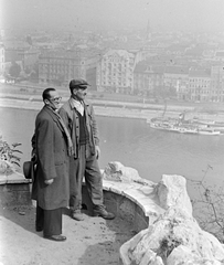 Magyarország, Gellérthegy, Budapest XI., látkép a Belgrád rakpart felé nézve., 1951, Fortepan, hajó, kilátás, gőzhajó, lapátkerekes hajó, Budapest, Fortepan #4278