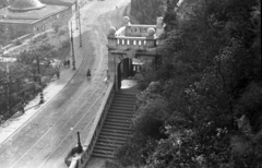 Magyarország, Budapest XI., Szent Gellért lépcső, háttérben a Rudas fürdő., 1950, UVATERV, Budapest, lépcső, látkép, felülnézet, Fortepan #4282