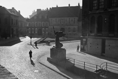 Magyarország, budai Vár, Budapest I., Bécsi kapu tér, Budavár visszavételének emléke., 1943, Konok Tamás id, angyal-ábrázolás, Budapest, Fortepan #43379