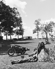 1942, Konok Tamás id, motorkerékpár, sátorlap, Zündapp DB, Fortepan #43470