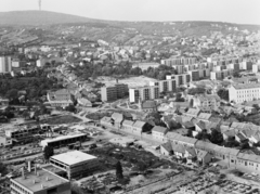 Magyarország, Pécs, látkép a Magasház tetejéről a Misina felé nézve., 1975, Kádas Tibor, építkezés, lakótelep, panelház, tévétorony, látkép, Fortepan #4351