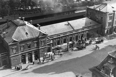 Hungary, Győr, vasútállomás., 1943, Konok Tamás id, railway, train station, train station, Ferenc Pfaff-design, Fortepan #43512