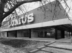 Magyarország, Miskolc, Nagyváthy János utca, Borsod Domus Áruház., 1975, Kádas Tibor, cégtábla, áruház, Domus Vállalat, Fortepan #4357