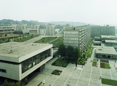 Hungary, Salgótarján, városközpont., 1978, Kádas Tibor, colorful, concrete block of flats, picture, public building, modern architecture, Jozsef Finta-design, György Szrogh-design, Fortepan #4383