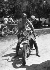 Hungary, Somogymegyei Automobil Club csillagtúrája, Rex Acme típusú motorkerékpár., 1930, Vojnich Pál, British brand, motorcycle, competition, crash helmet, Rex Acme-brand, Fortepan #43830