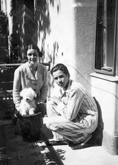 1936, Vojnich Pál, dog, balcony, man, woman, double portrait, Fortepan #43862