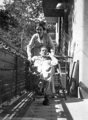 1936, Vojnich Pál, balcony, man, woman, deck chair, double portrait, Fortepan #43868