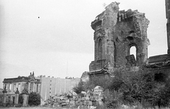 Germany, Dresden, Neumarkt, jobbra a Miasszonyunk-templom (Frauenkirche) romjai., 1960, Fortepan, ruins, GDR, damaged building, Fortepan #44042