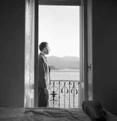 Italy, Stresa, kilátás a Hotel la Luna del Porto egyik szobájából a Lago Maggiore-ra., 1960, Fortepan, portrait, picture, Fortepan #44178