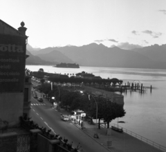 Italy, Stresa, Piazza Marconi a Lago Maggiore partján, szemben a Szép Sziget (Isola Bella)., 1960, Fortepan, night, picture, Fortepan #44184