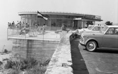 Croatia, Plomin, Hotel Plomin (később Hotel Flanona)., 1960, Fortepan, hospitality, Yugoslavia, flag, genre painting, terrace, automobile, Fortepan #44200