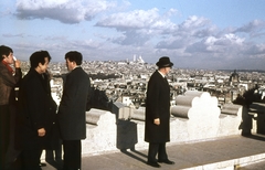 Franciaország, Párizs, látkép a Diadalívről, szemben a Montmartre-on álló Sacré Coeur-bazilika., 1971, Fortepan, színes, felhő, Fortepan #44315