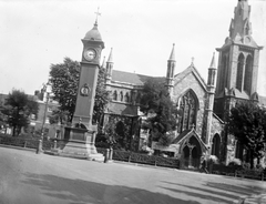 United Kingdom, London, Highbury Krisztus templom, előtérben az óratorony (Highbury Clock Tower)., 1930, Korenchy László, church, watch, Neo-Gothic-style, Church of England, Thomas Allom-design, pointed arch, clock tower, Fortepan #44403