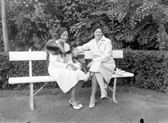 1932, Fortepan, women, bench, Fortepan #4465