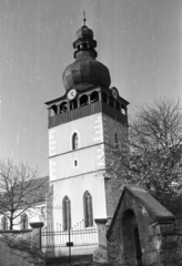 Magyarország, Tolcsva, római katolikus templom., 1958, Mészáros Zoltán, óra, Fortepan #44972