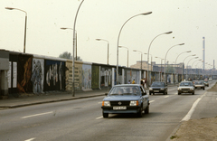 Germany, Berlin, Mühlenstrasse, a berlini fal (East Side Gallery)., 1990, Urbán Tamás, colorful, Opel-brand, Mercedes-brand, Renault-brand, Honda-brand, GDR, Berlin Wall, East-Berlin, wall painting, Fortepan #45303