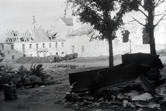 Hungary, Budapest I., Kapisztrán tér az Országház utca torkolata felé nézve., 1945, Fortepan, wreck, damaged building, Budapest, Fortepan #45549