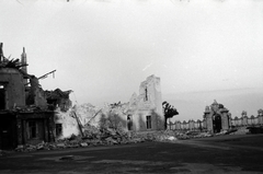 Hungary, Budapest I., Szent György tér, a romos Sándor-palota., 1945, Fortepan, ruins, damaged building, Budapest, Fortepan #45563