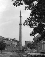 Magyarország, Eger, Knézich Károly utca a Minaret és a vár felé nézve., 1954, Krasznai Gyula, mecset, Fortepan #45823