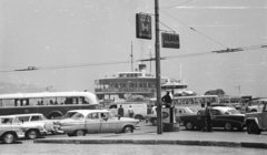 Törökország, Isztambul, a Galata híd környéke., 1965, Krasznai Gyula, hajó, autóbusz, taxi, automobil, British Petrol, Fortepan #45948