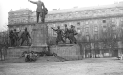 Magyarország, Budapest V., Kossuth Lajos tér, Kossuth-szoboregyüttes., 1958, Lencse Zoltán, szobor, Kossuth Lajos-ábrázolás, Budapest, Fortepan #46129