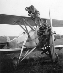 Magyarország, Bánhidi - Lampich BL-16 "HARIS" kiképző és túra repülőgép., 1939, Vojnich Pál, közlekedés, magyar gyártmány, repülőgép, repülőtér, Bánhidi Antal-terv, Bánhidi-Lampich B-16, biplán, Fortepan #46285