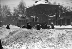 Hungary, Budapest XIV., Thököly út a Gizella út felől a város felé nézve., 1963, Mészáros Zoltán, winter, tram, Budapest, Fortepan #46430