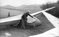 Hungary, Hármashatárhegy Airport, Budapest II., SZD-22C Mucha vitorlázó repülőgép., 1963, Mészáros Zoltán, airplane, airport, Polish brand, sailplane, Budapest, Fortepan #46443