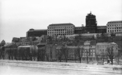 Hungary, Budapest I., Budavári Palota (korábban Királyi Palota) és a Lánchíd utca házai., 1963, Mészáros Zoltán, Budapest, Fortepan #46465